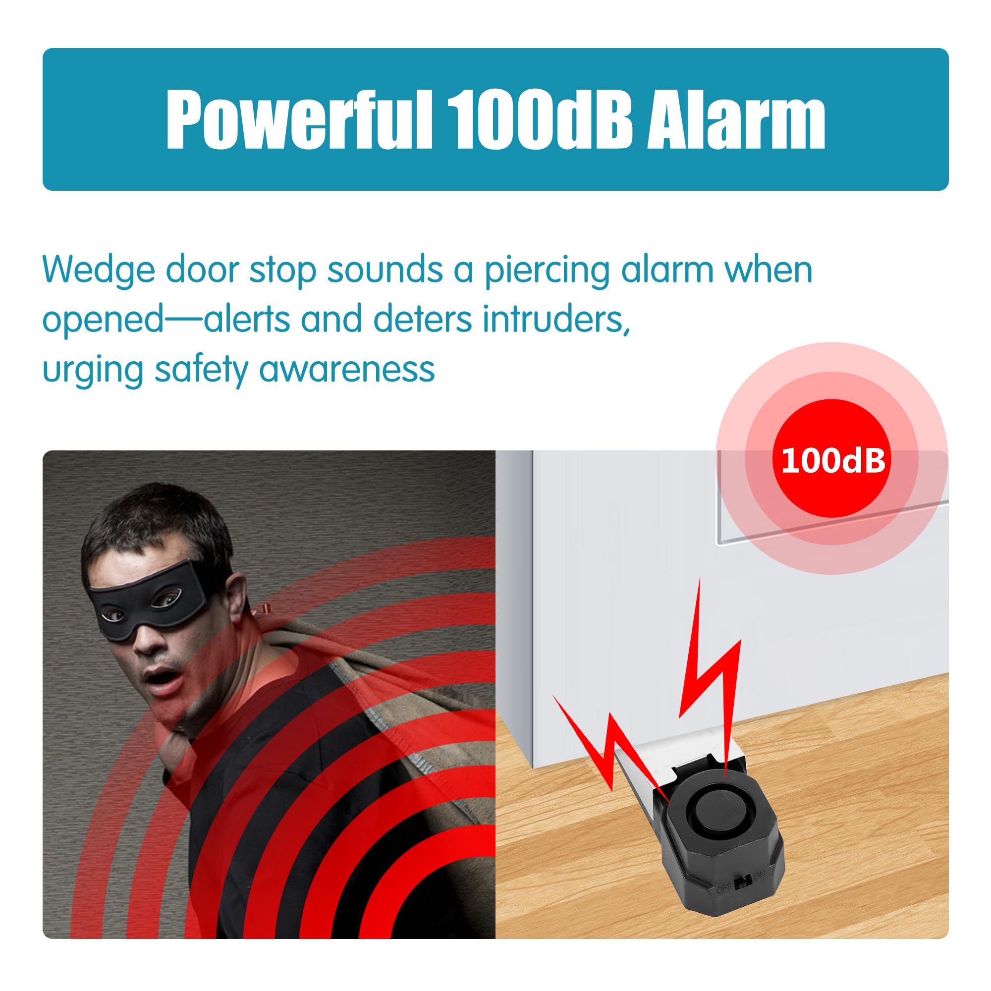 무선 도어 스톱 알람 시스템 120dB 웨지형 보안 바 - Door Stop Alarm 리뷰 및 가격